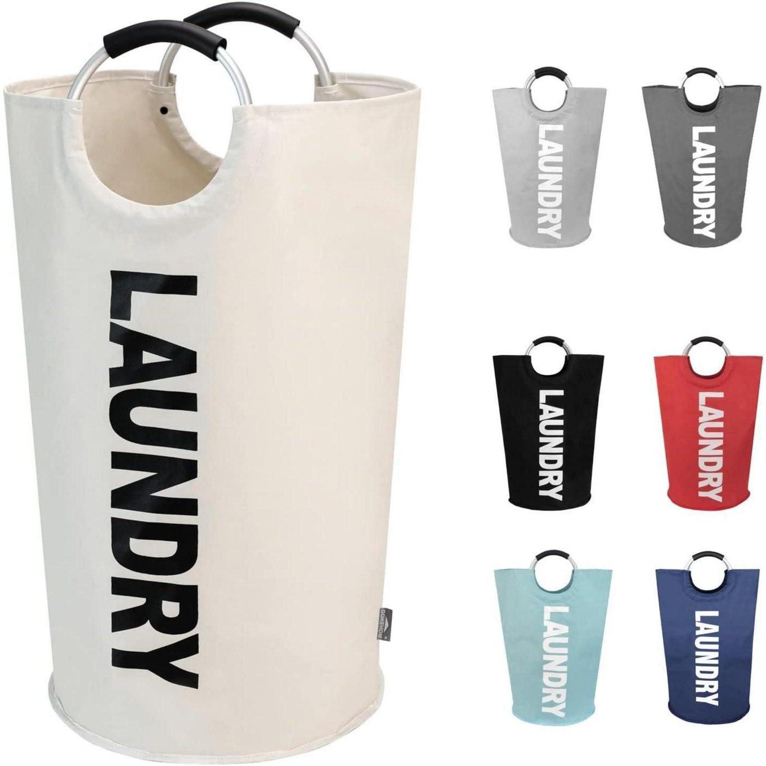 LuxusKollektion Wäschesack Wäschekörbe Wäschesammler zusammenklappbar freistehend Beige 125L