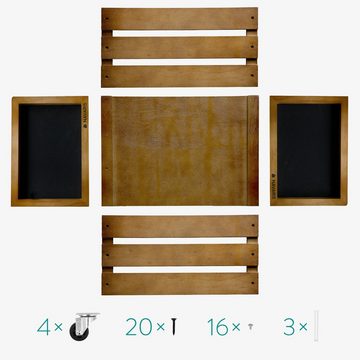 Navaris Holzkiste Holz Schallplatten Kiste mit Kreidetafel - für bis zu 80 LPs (1 St)