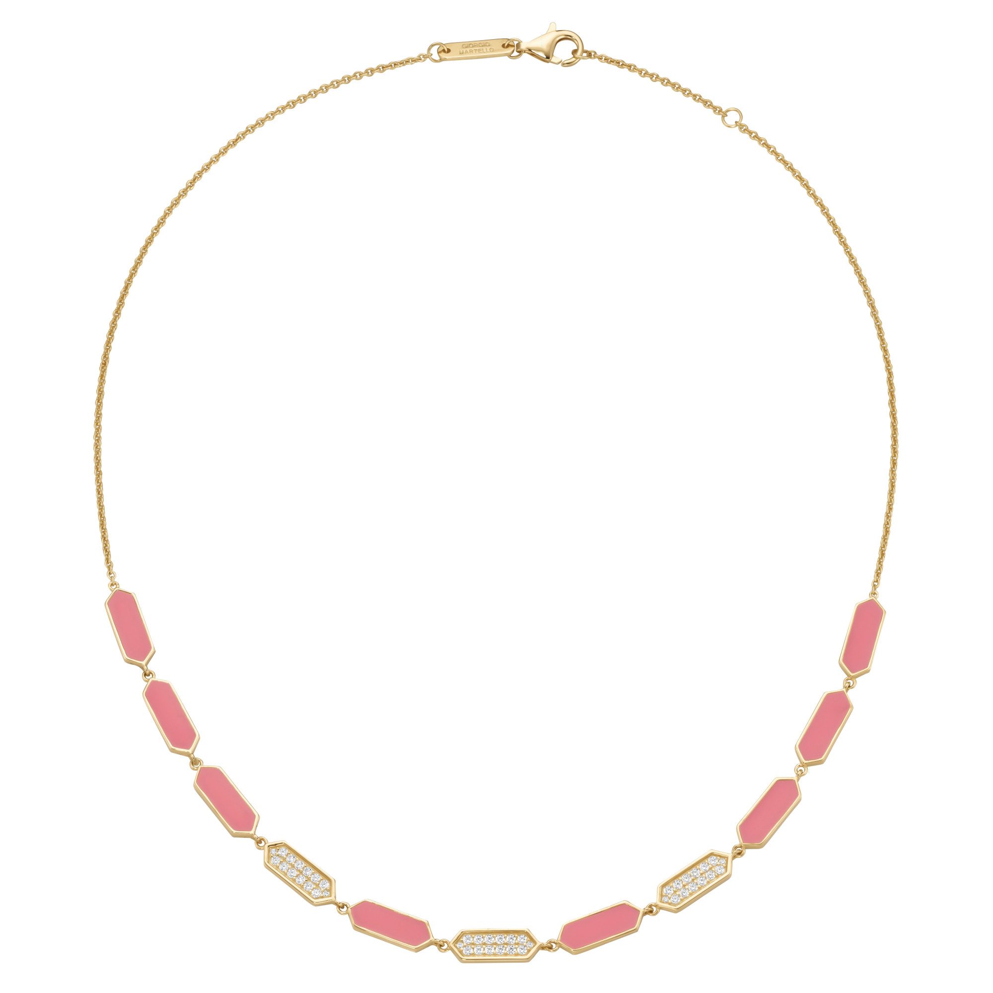 Collier mit Emaille-Einlagen und Zirkonia, Silber 925