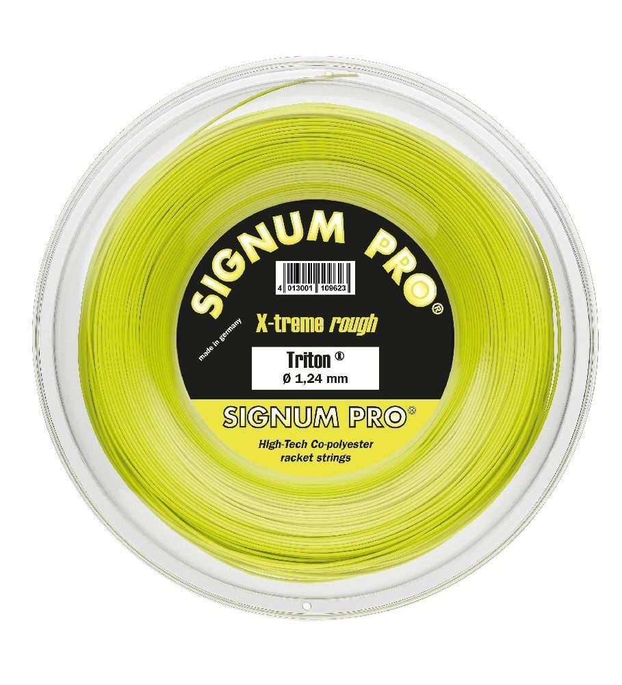 Signum Pro Tennissaite Triton (Haltbarkeit+Spin) lemon 100m Rolle, Saitendicke: 1.18