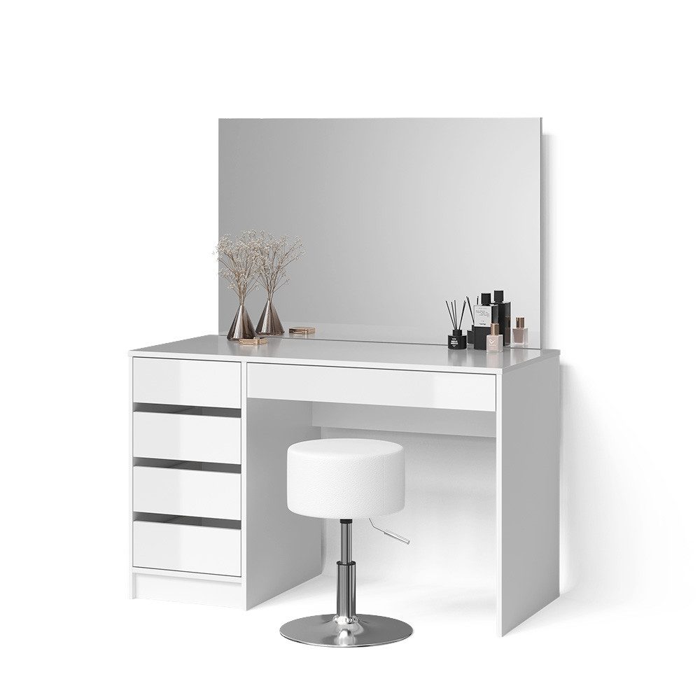 Livinity® Schminktisch Imola, Weiß, 120 cm mit Hocker