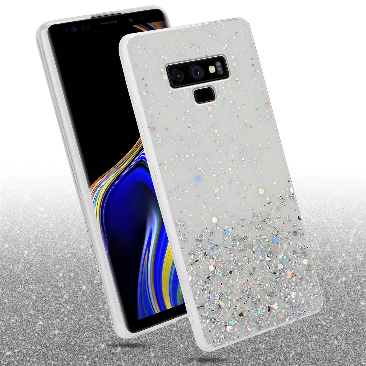 Cadorabo Handyhülle für Samsung Galaxy NOTE 9 Hülle Samsung Galaxy NOTE 9, Flexible TPU Silikon Handy Schutzhülle - Hülle - mit Glitzer