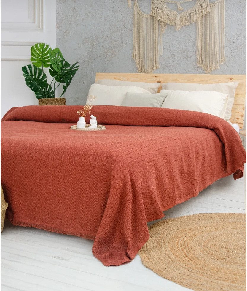 Wohndecke Mea Classic 220x240cm in Terracotta, günstig online kaufen