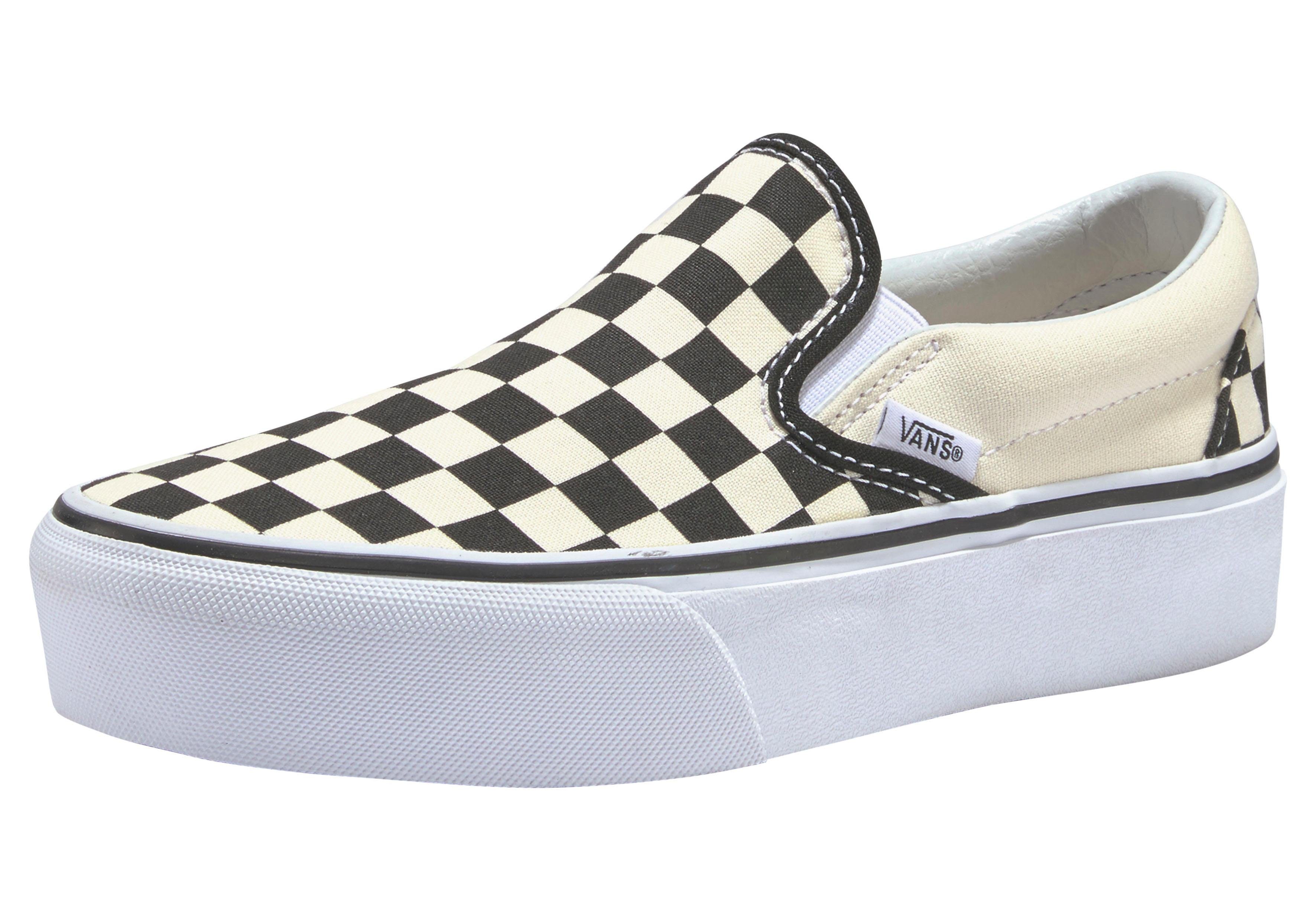 vans checkerboard slip on tan