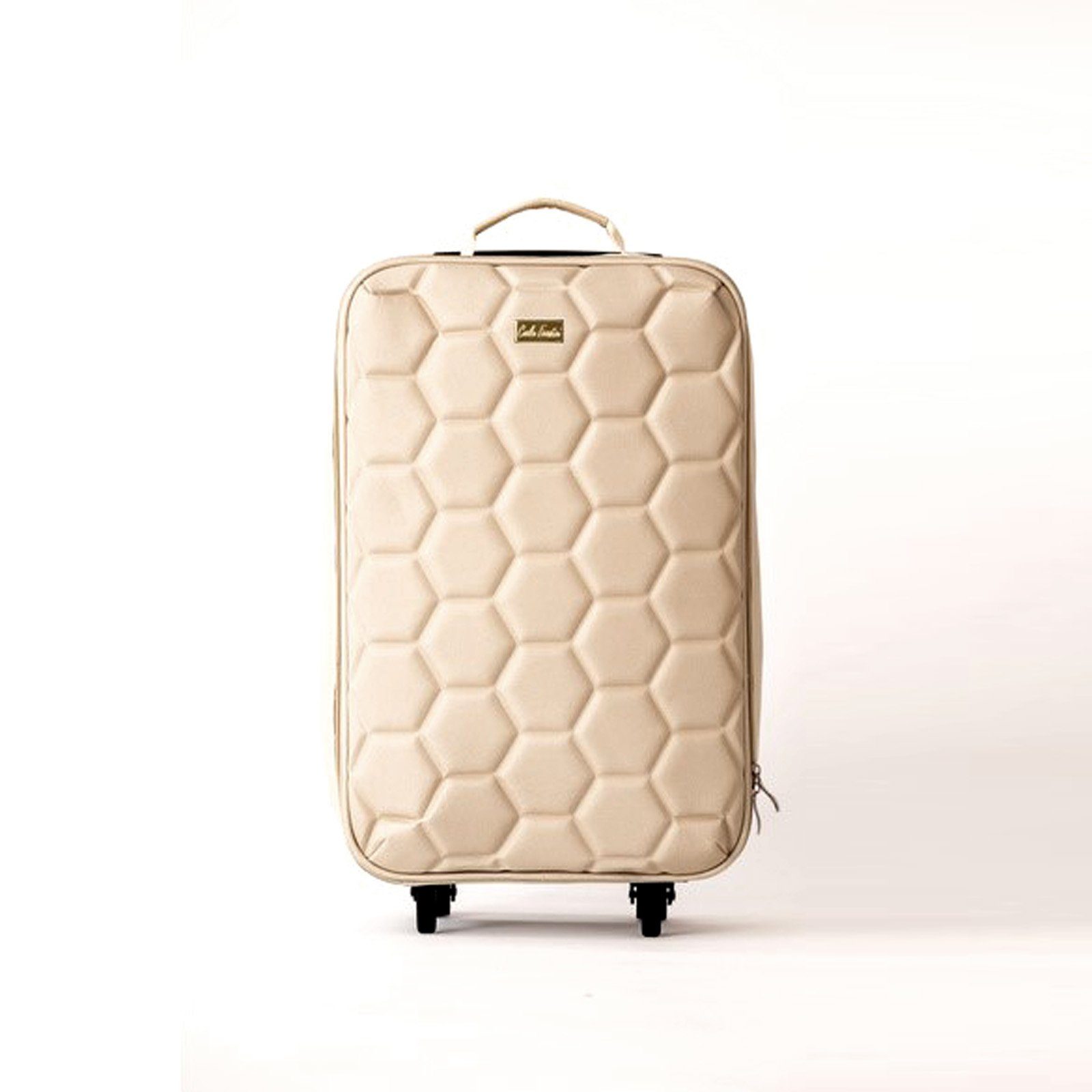 Carla Faustini Handgepäck-Trolley cm 13 45 30 Trolley Koffer Beige, 2 Handgepäck x Rollkoffer Rollen, Reisekoffer Gepäck Stoffkoffer x