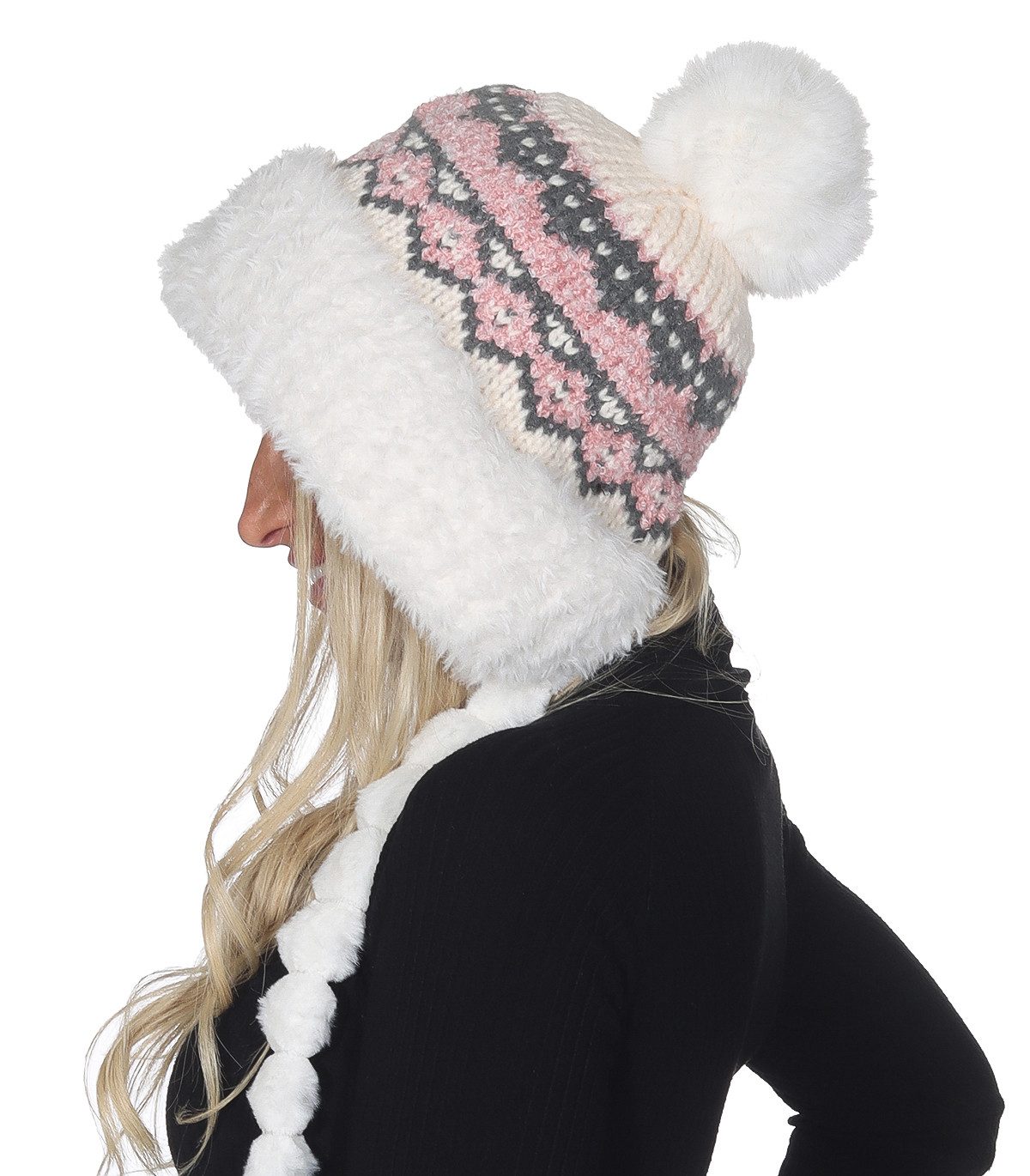 simaranda Strickmütze Damen Mütze 505 Weiß