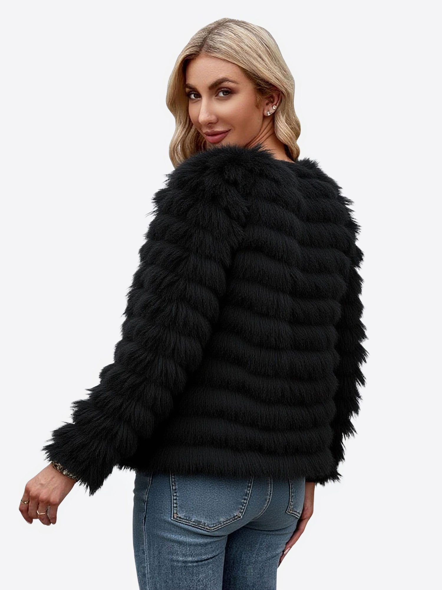 Imily Bela Fellimitatjacke Damen Shaggy Freizeitjacke (Packung, 1-St., 1per günstig online kaufen