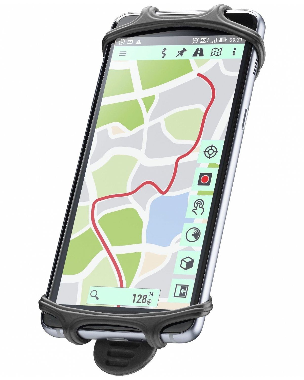 Cellularline Halterung Universal Fahrrad-Halterung Lenker-Halter, (Universell für Smartphone, Befestigung Fahrrad-Lenker, Handy als Navi)