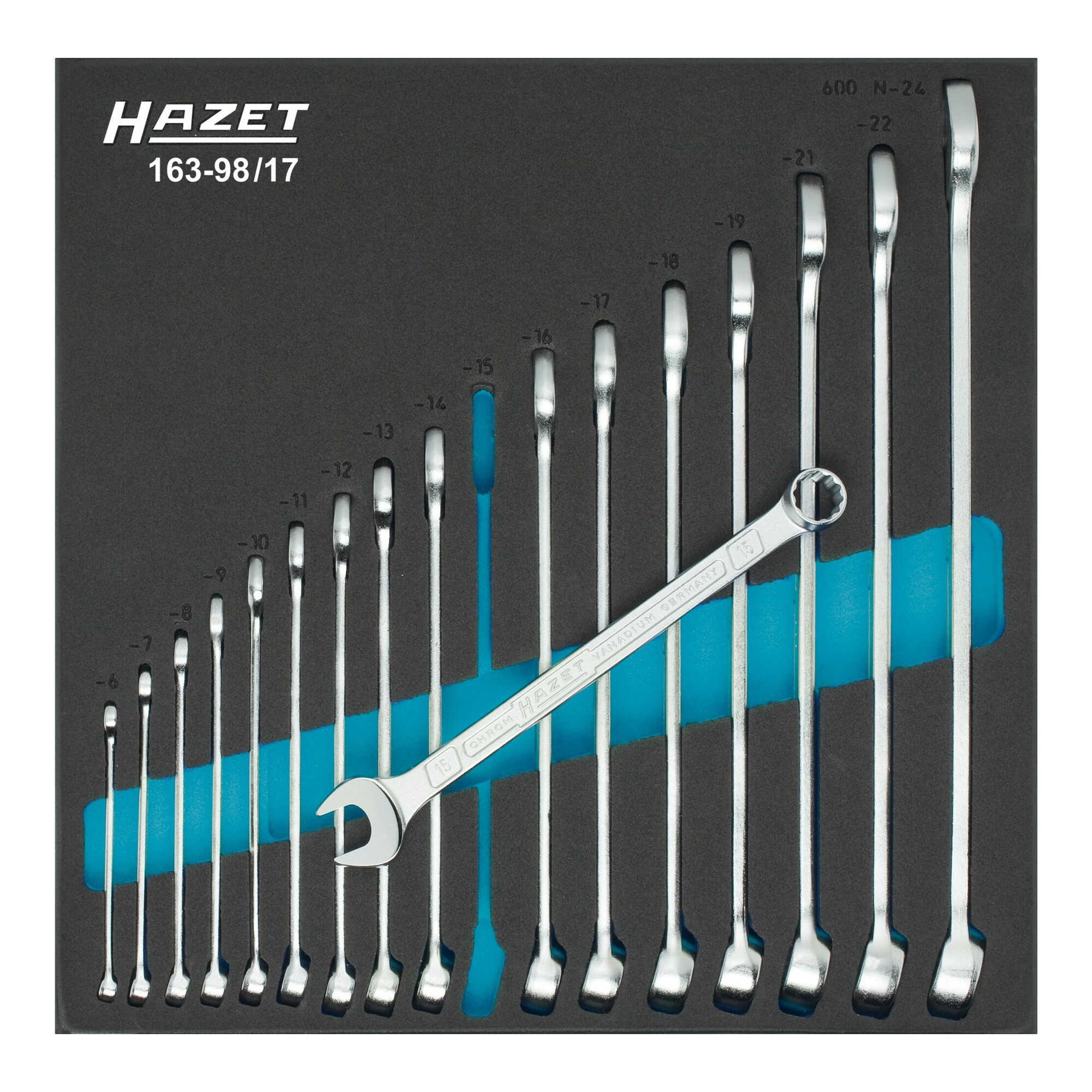 HAZET Gewindemuffe Werkzeugmodul 163-98/17 17-teiilig Anz.Werkzeuge:17 HAZET