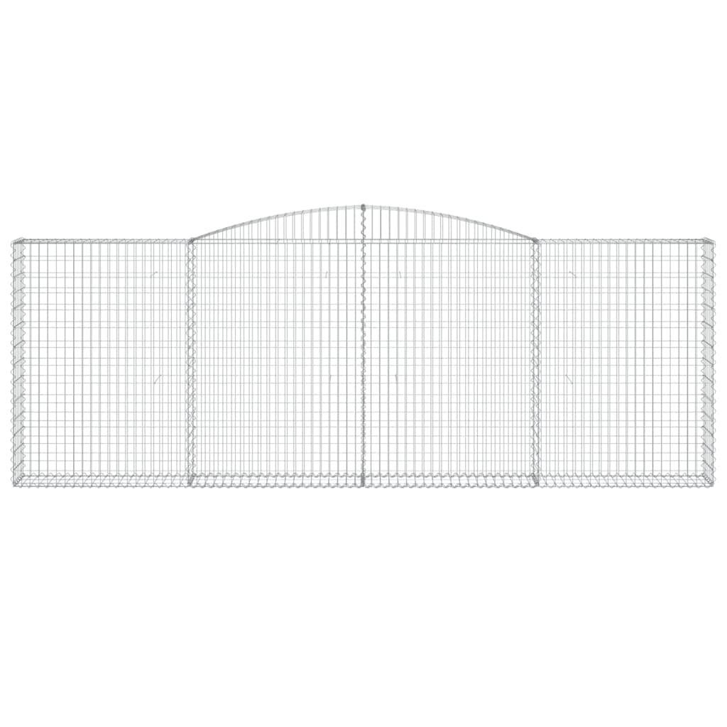 vidaXL Blumentopf Gabione mit Hochbogen 400x30x140/160 cm Verzinktes Eisen (1 St)