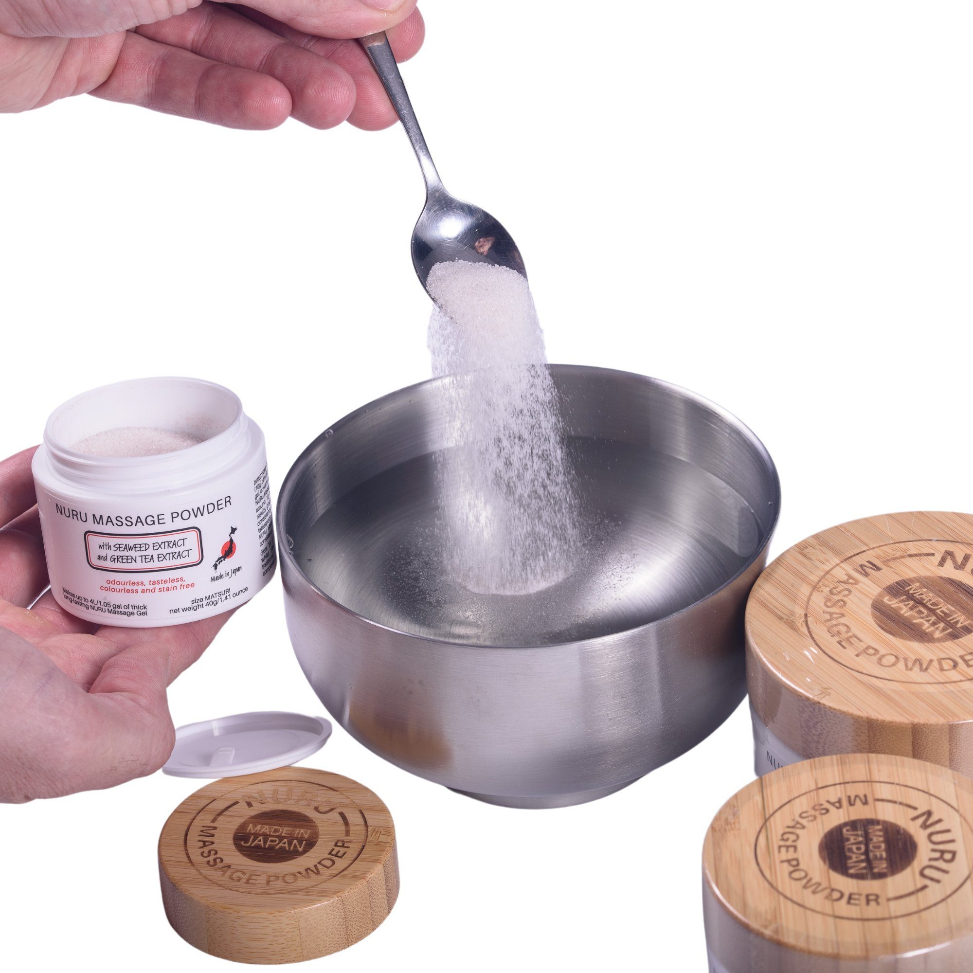 EROTICGEL Gleit- und Massagegel Nuru Massage Gel Powder (Nori Seaweed & Green Tea), ORI Edition, Dose mit 100g, 1-tlg., japanisches Massagegel-Pulver aus natürlichen Inhaltsstoffen