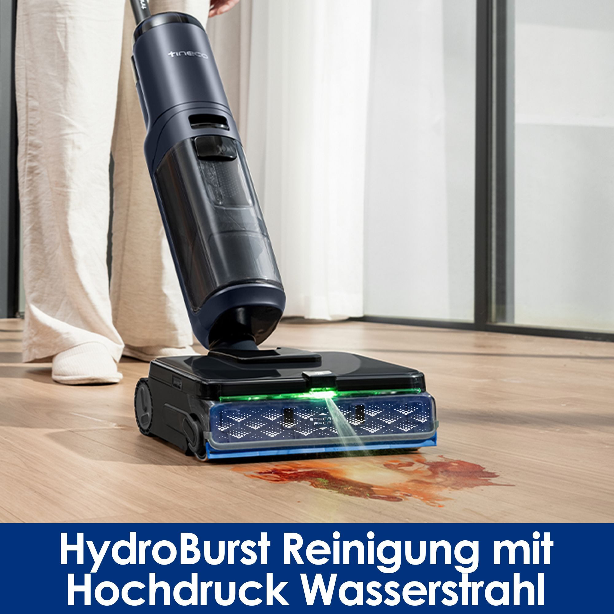 Tineco Nass-Trocken-Sauger FLOOR ONE S7 Max Pro mit Hochdruck-Wasserstrahl, 220 W, beutellos, intuitiver Selbstantrieb, Trocknung bei 85 °C