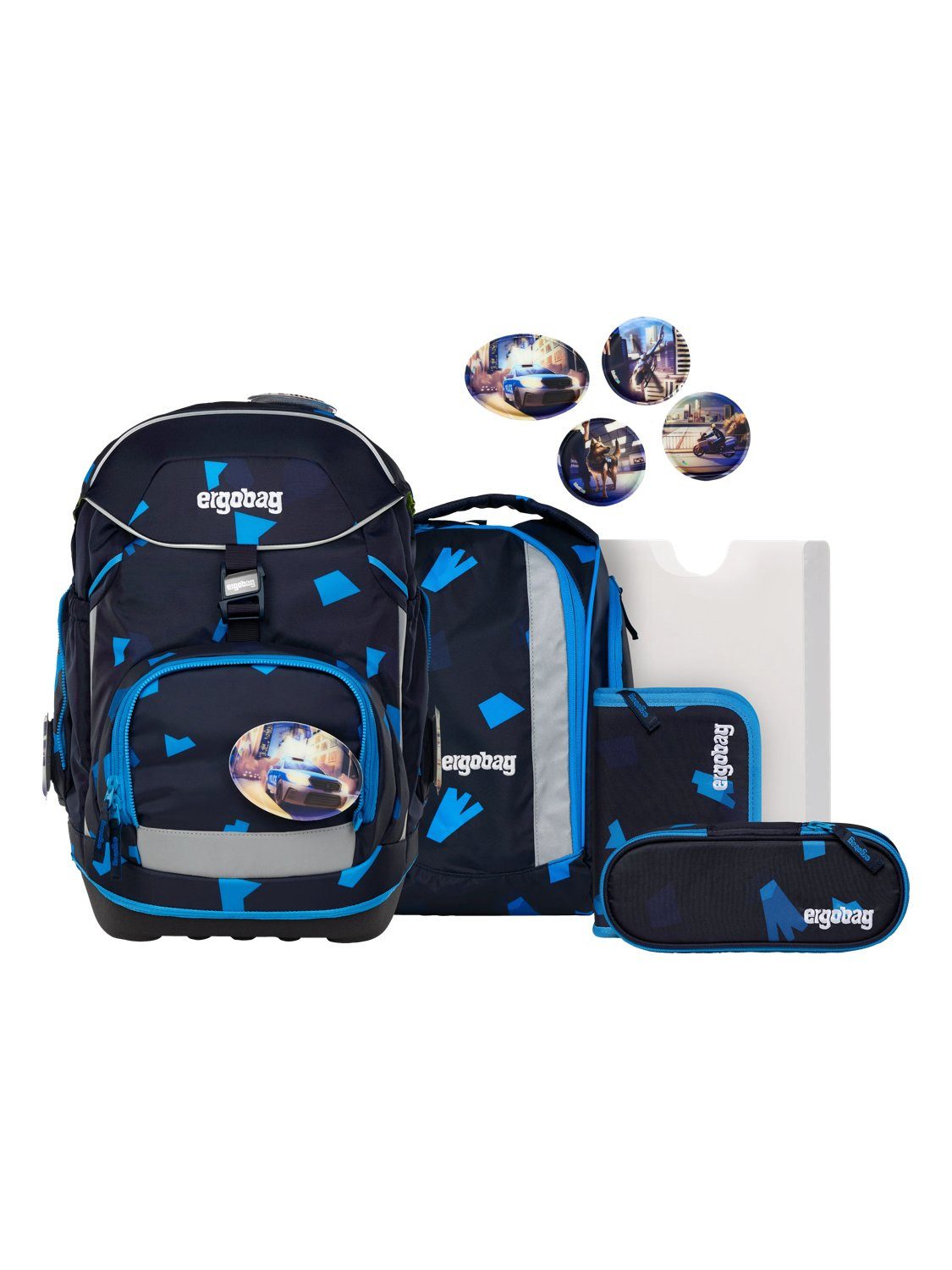 ergobag Schulranzen pack Set (6-tlg., 6-teiliges Set), größenverstellbares Rückensystem