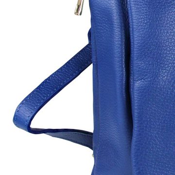 Toscanto Cityrucksack Toscanto Damen Cityrucksack Leder Tasche (Cityrucksack), Damen Cityrucksack Leder, blau, Größe ca. 30cm