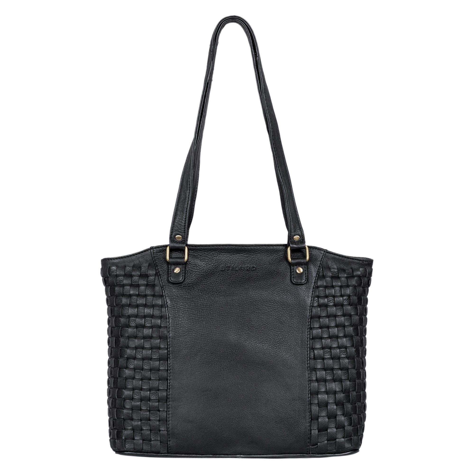 STILORD Handtasche "Cora" Handtasche Damen im Boho-Look Leder geflochten