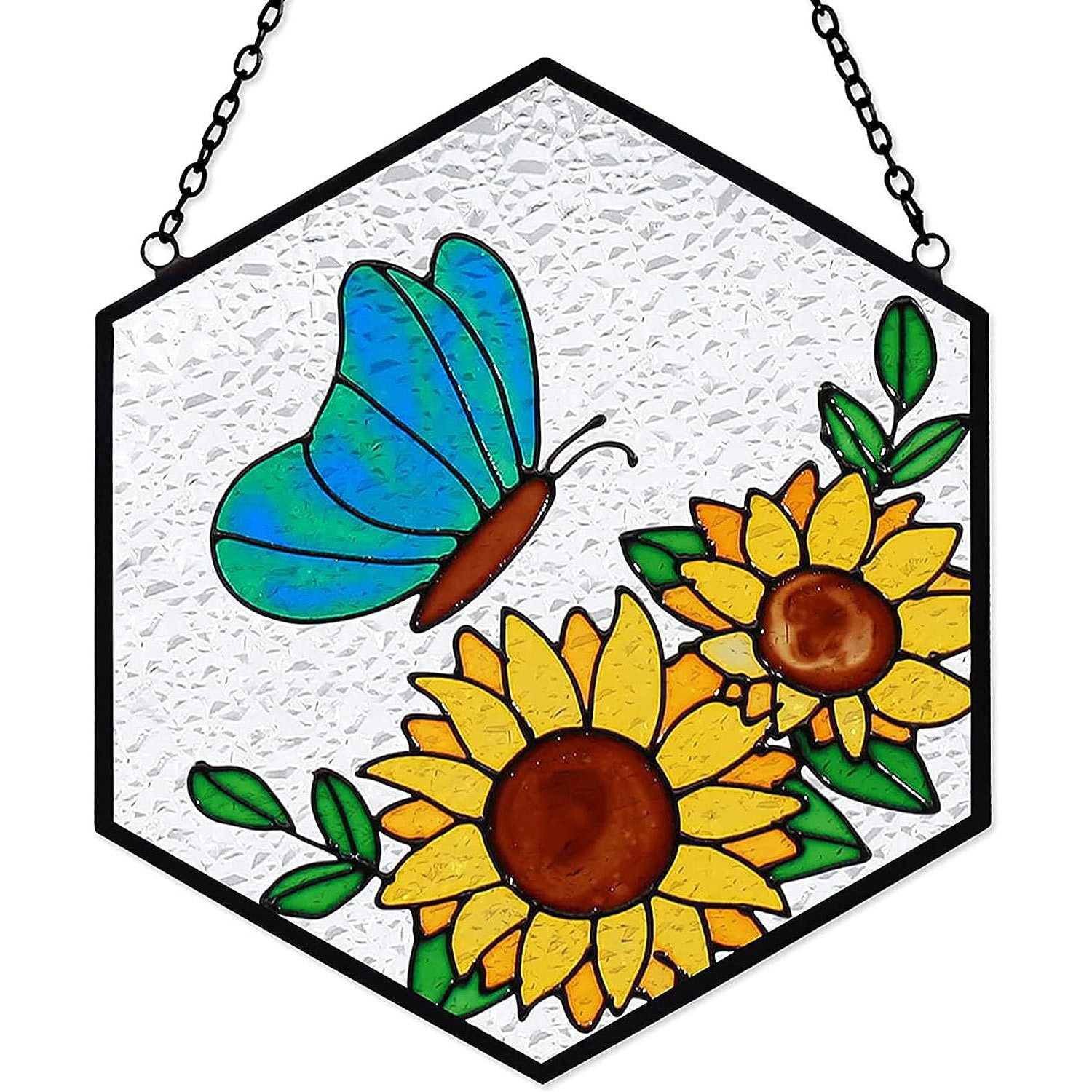 Amissz Acrylglasbild Sonnenblumen-Fensterdekoration, lichtdurchlässig