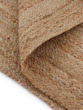 Teppich Nele Juteteppich Naturfaser, carpetfine, rechteckig, Höhe: 6 mm, geflochtener Wendeteppich aus 100% Jute, quadratisch und als Läufer