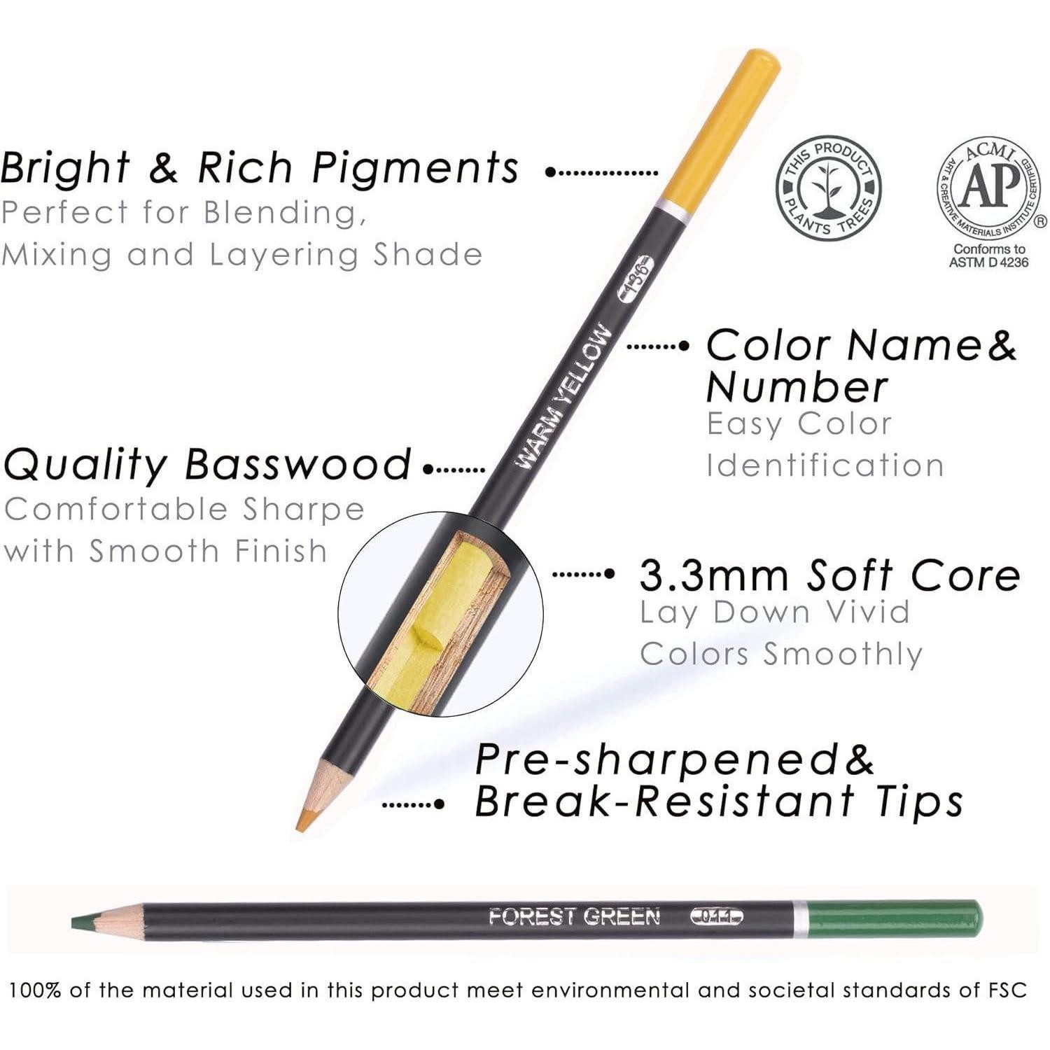 KALOUR Buntstift Buntstifte Set 120 Farben weicher Kern für Künstler lebendige Farben