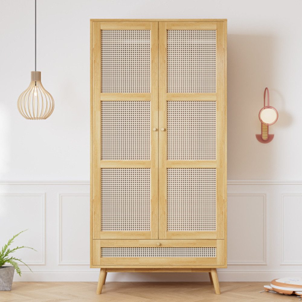 XDeer Kleiderschrank Kleiderschrank mit Stange, 2-türiger Kleiderschrank, S günstig online kaufen