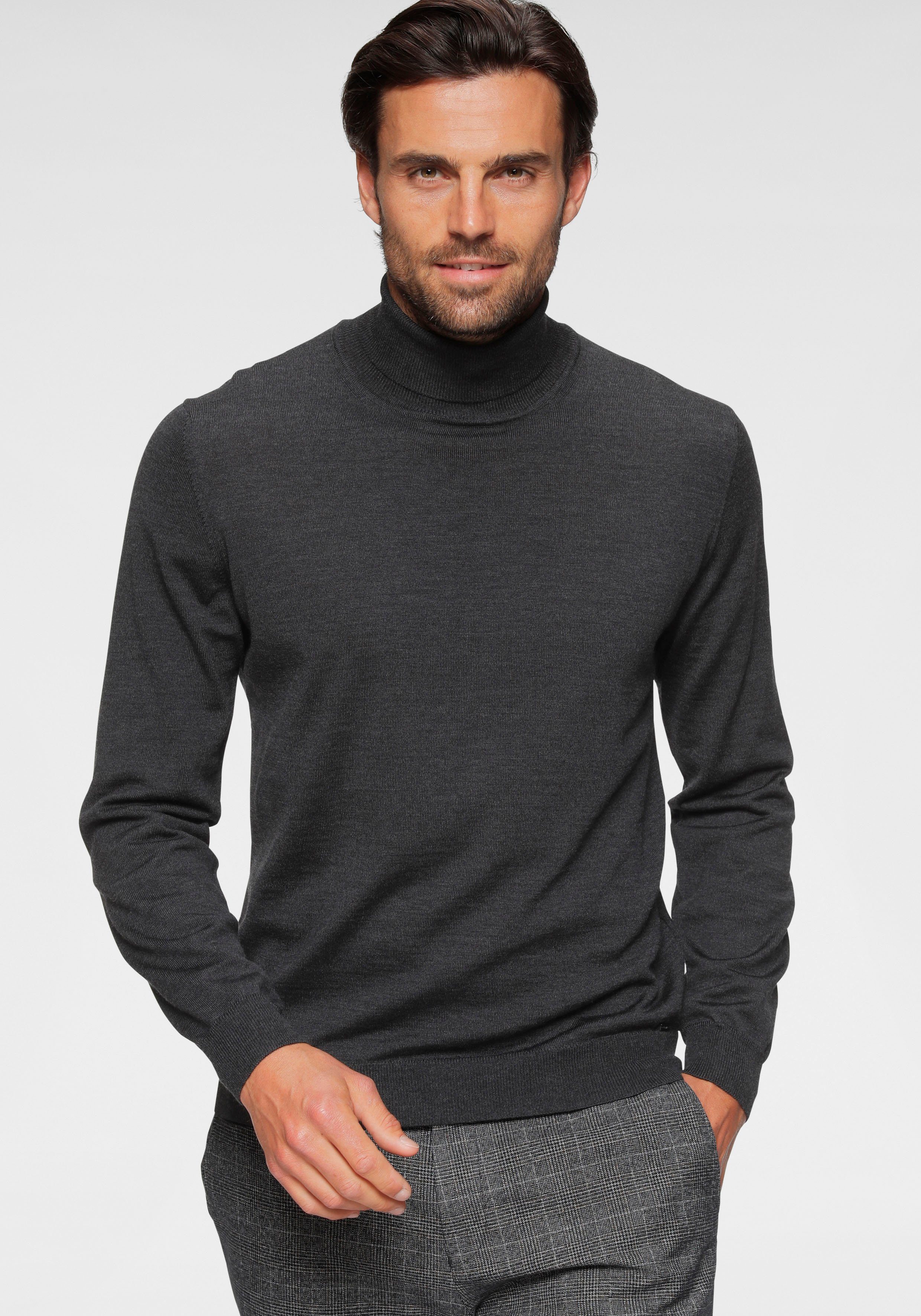 Olymp Rollkragen-shirt in Grau für Herren Herren Bekleidung Pullover und Strickware Rollkragenpullover 