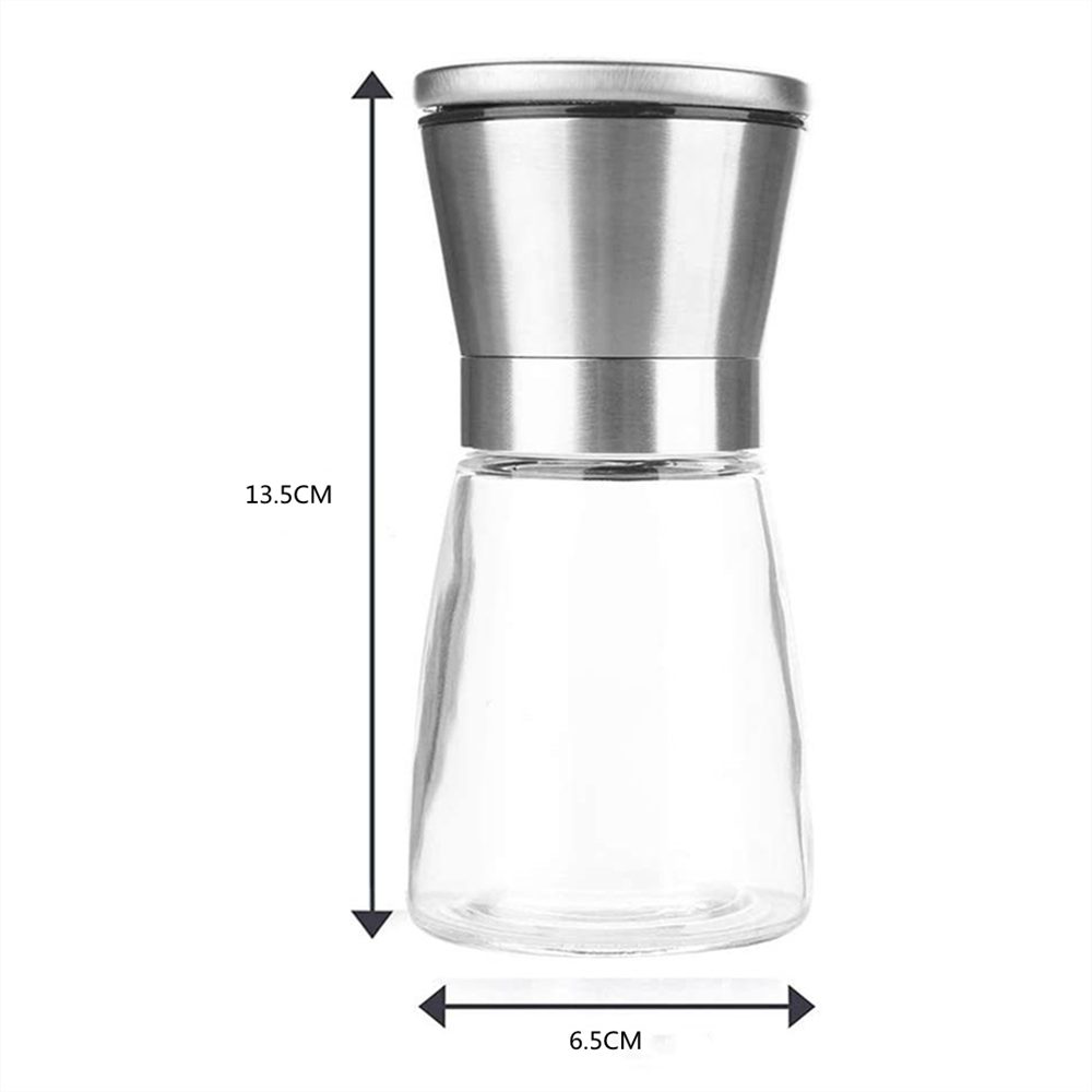Salz-/Pfeffermühle Edelstahl, Kunststoff Pfeffermühle Gewürzflasche13.5 Glas, Gewürz ZAXSD Salz-/Pfeffermühle 6.5CM, * Manuelle Glas