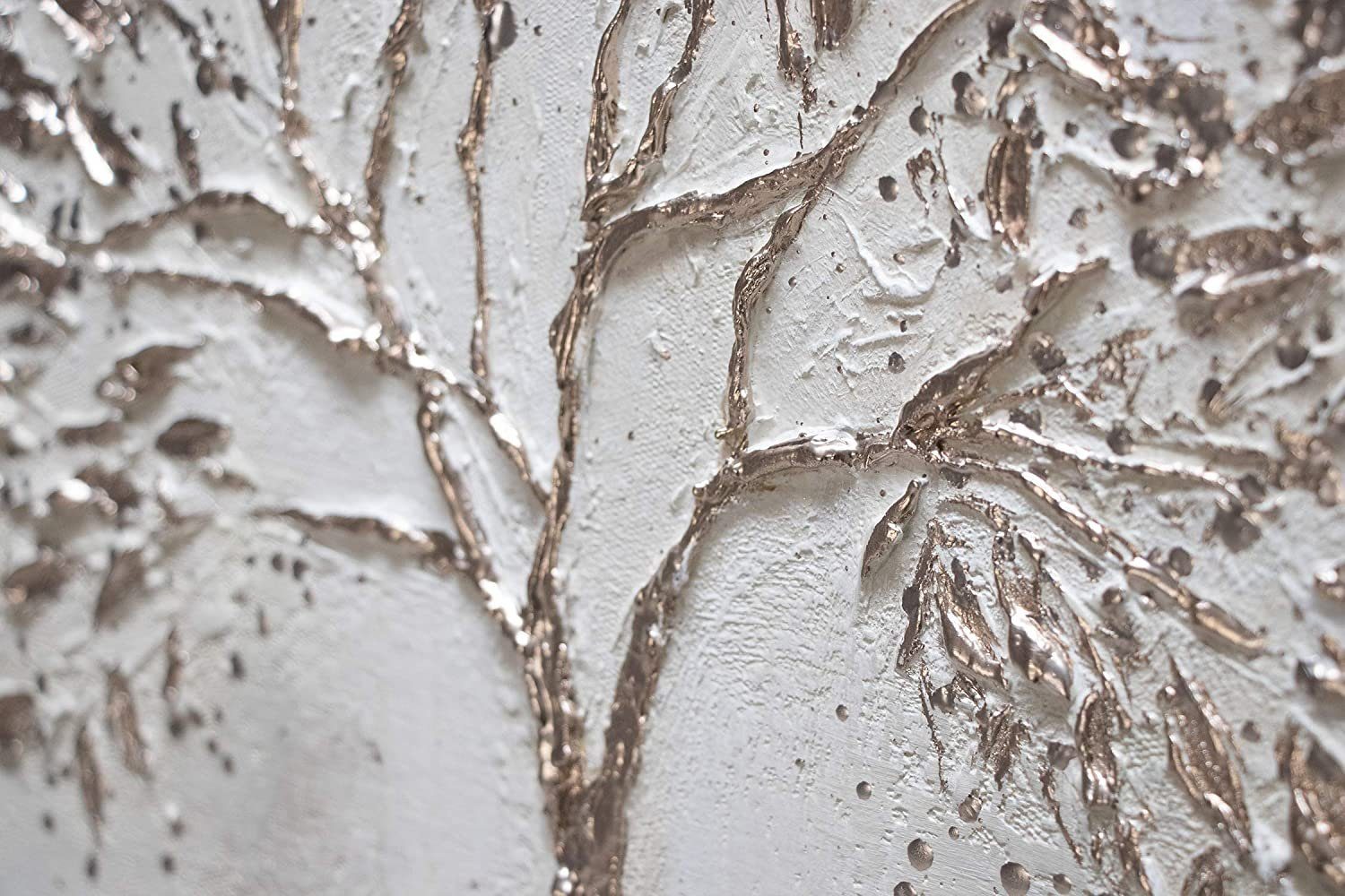 Wald Leinwand Gemälde auf Waldkühle, Grau Landschaft Bäume Handgemalt YS-Art Wald, Bild
