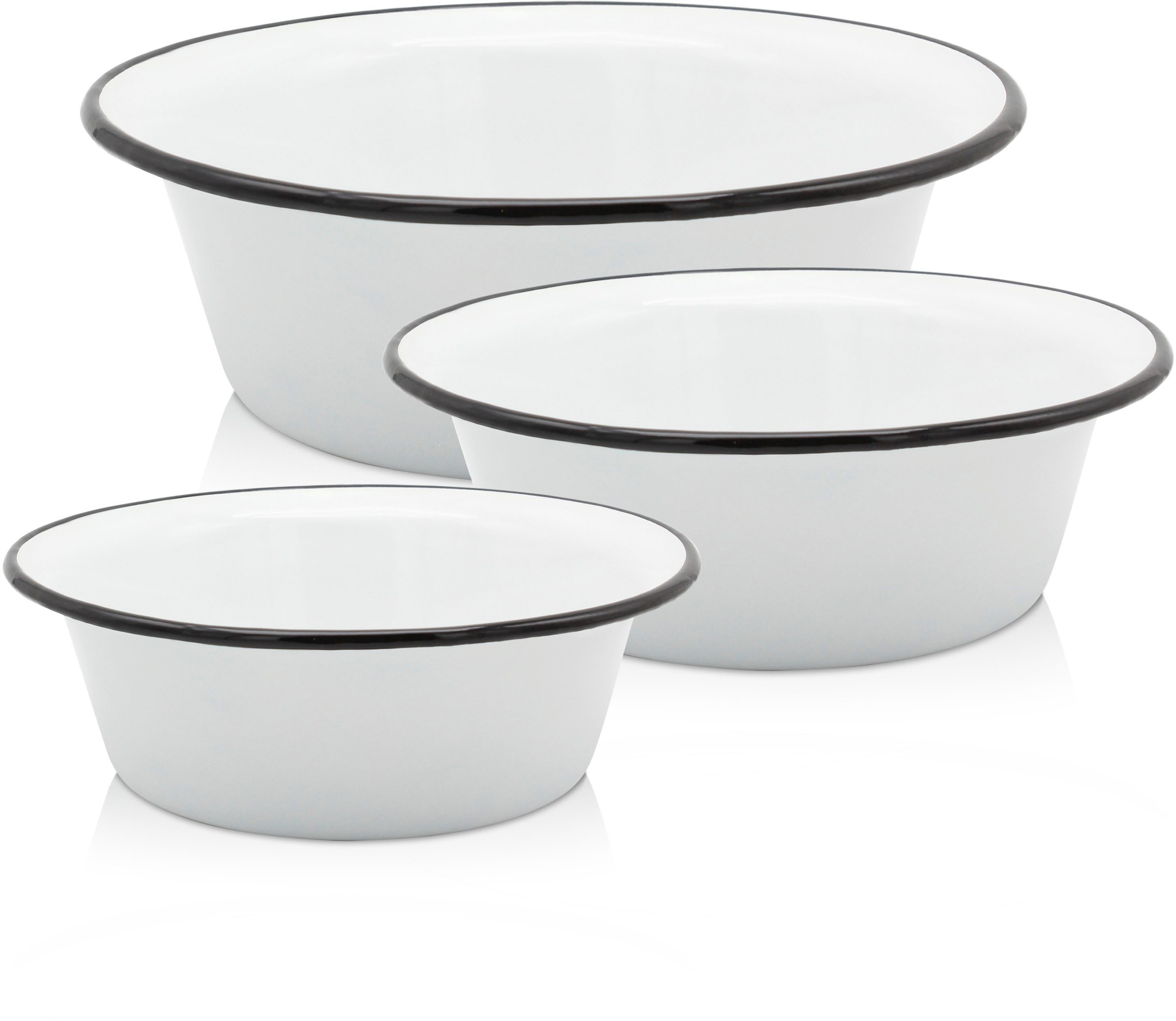 Krüger Schüssel, Emaille, (Set, 3-tlg), 20, 24 und 28 cm