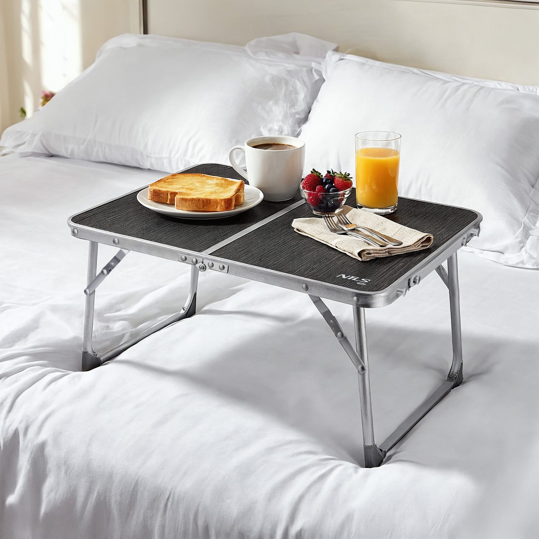 NILS CAMP Klapptisch Campingtisch Falttisch Beistelltisch (Spar-Set, 1-St., 60 x 40 x 25 cm leicht), faltbar, leicht, witterungsbestaendig, Aluminium
