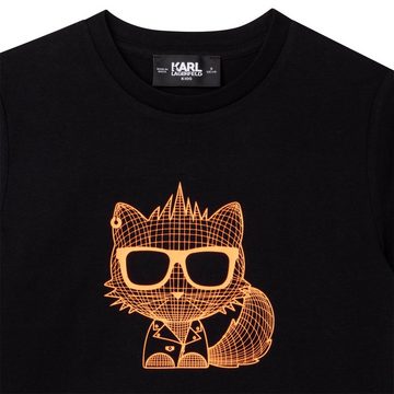 KARL LAGERFELD Umhängetasche Karl Lagerfeld KIDS T-Shirt schwarz mit Katze Choupette Print orange