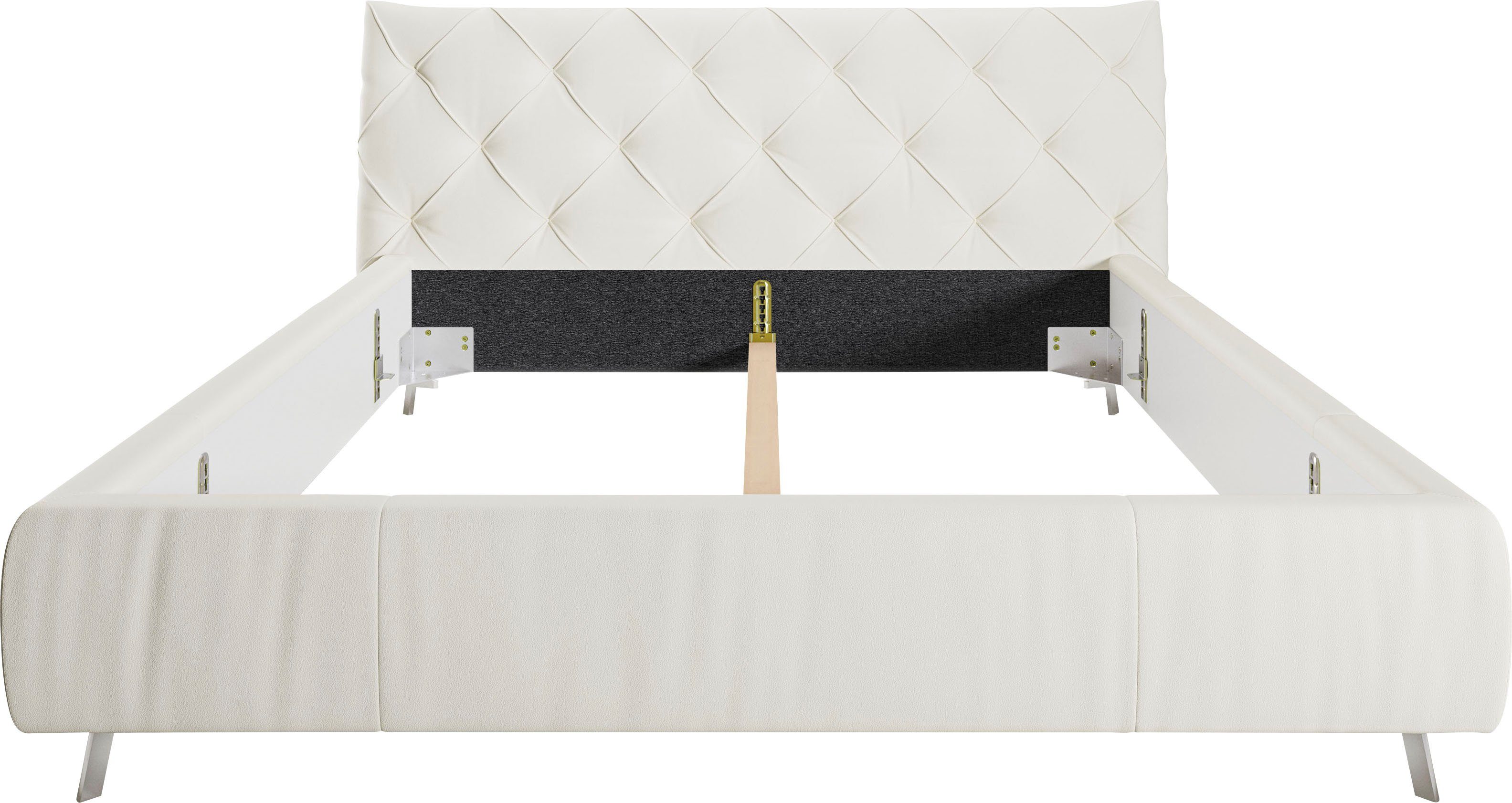 Home affaire Polsterbett Elloree in 4 Breiten bis 200cm, auch in Leder, Kopfteilhöhe 105cm, belastbar bis 280 kg, auch in Überlänge 220cm