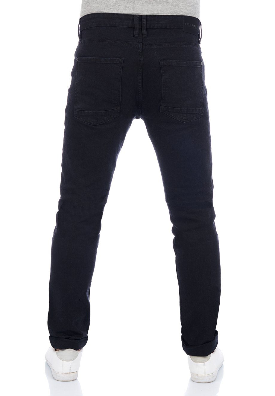 (B122) DFMiro Jeanshose Fit Straight-Jeans Black Jeanshose Stretch mit Straight Denim Herren DENIMFY