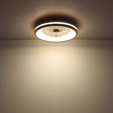 Globo LED Deckenleuchte, Kaltweiß, Warmweiß, Neutralweiß, Tageslichtweiß, Deckenventilator Deckenlampe Holzlampe Fernbedienung Vor-Rücklauf