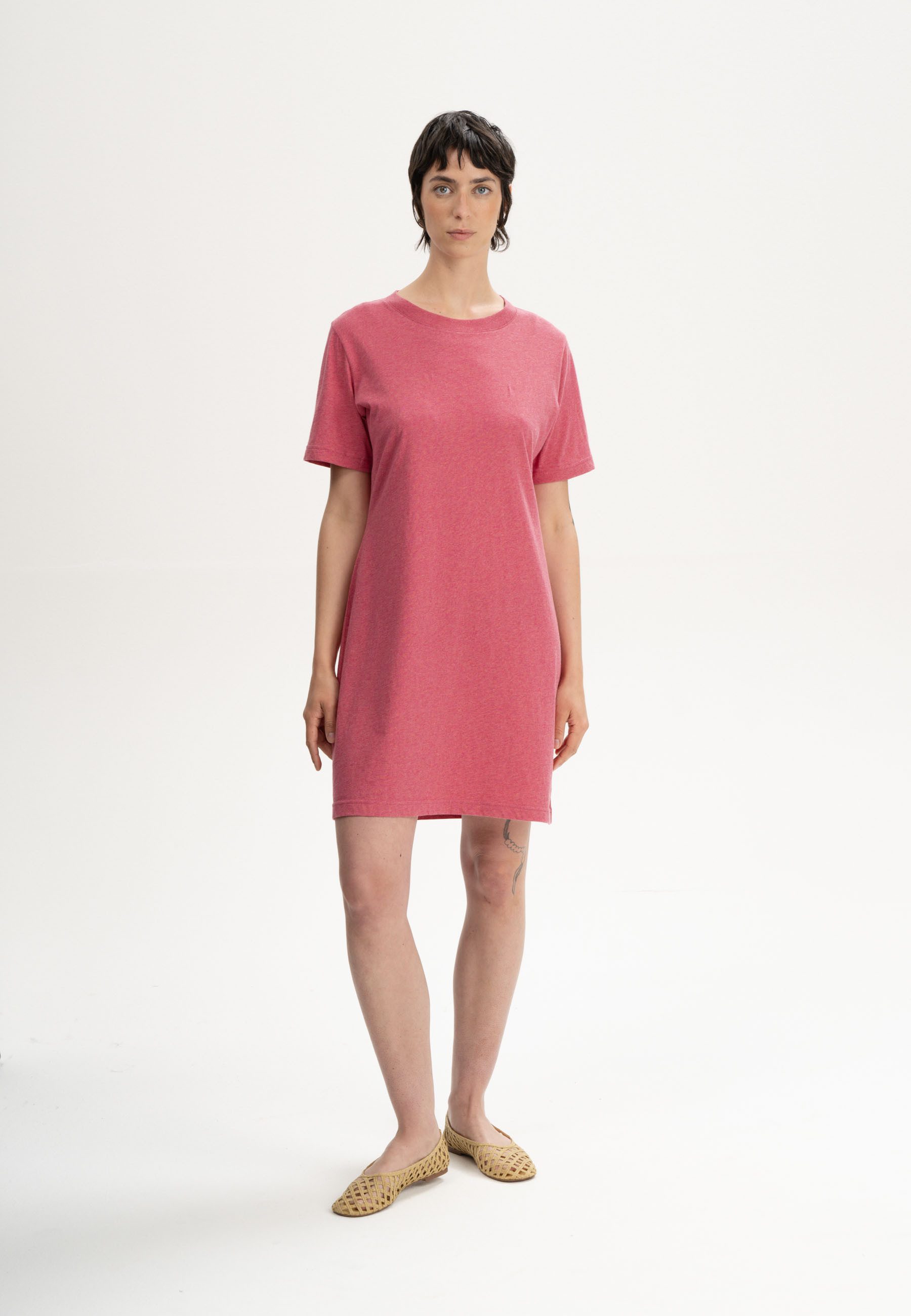 MELA Shirtkleid T-Shirt Kleid Style DARSHA Fein gerippter Kragen