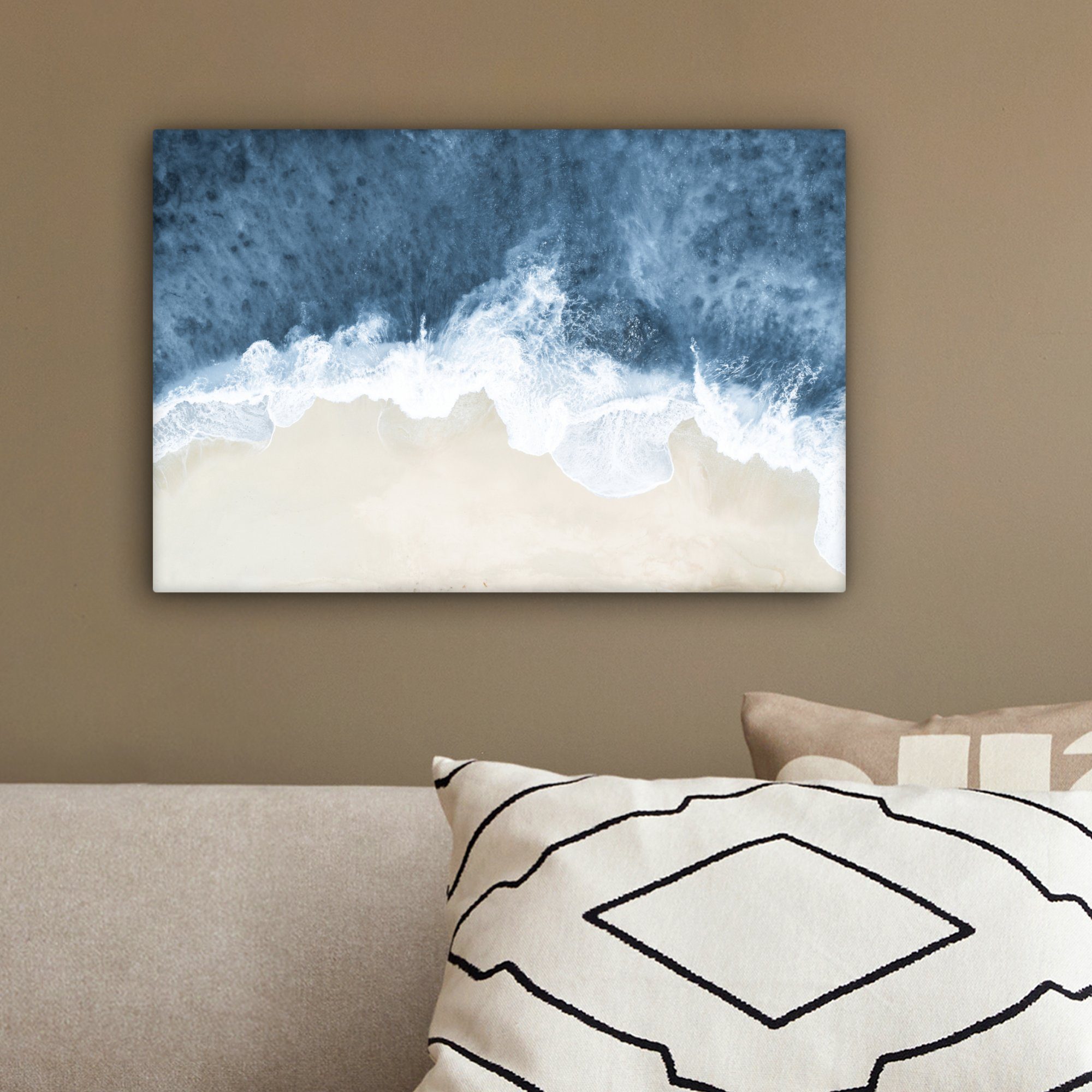 OneMillionCanvasses® Meer Natur, - - Wasser St), (1 30x20 Strand Aufhängefertig, cm - Leinwandbild Wanddeko, Wandbild Leinwandbilder,