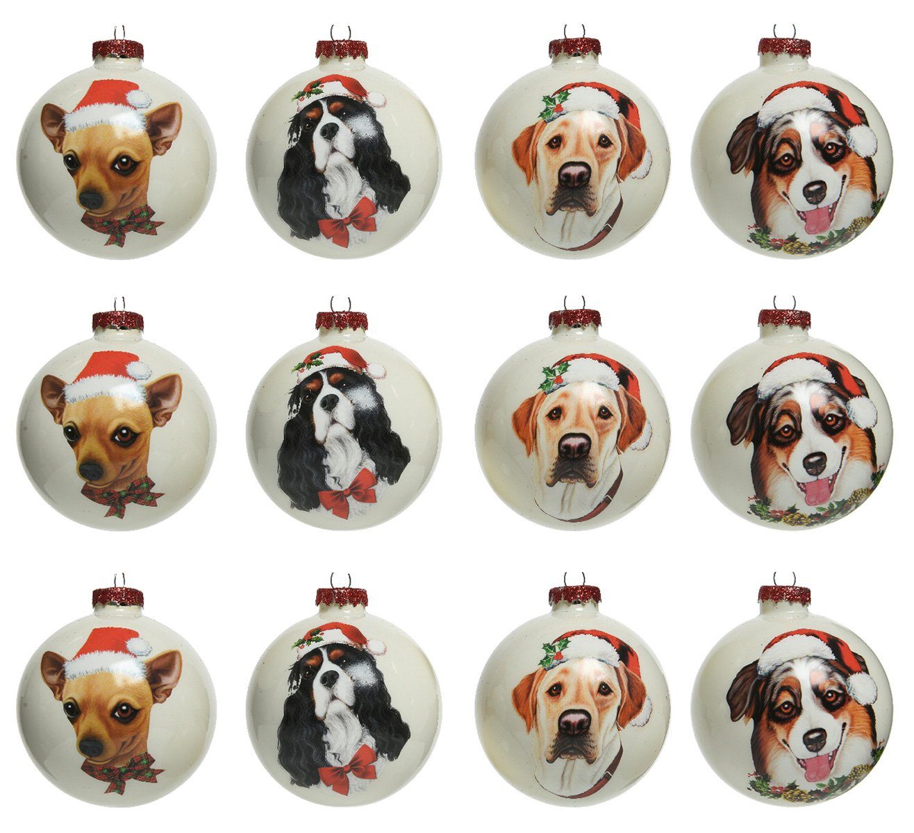 Decoris season decorations Christbaumschmuck, Weihnachtskugeln Glas 8cm