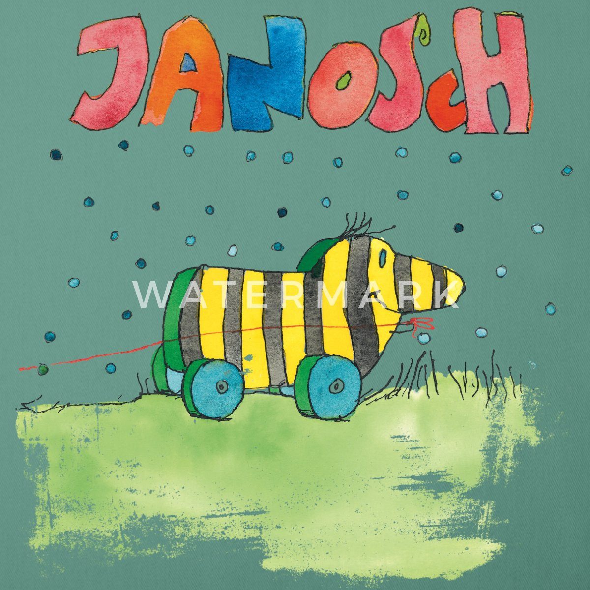 Spreadshirt Kissenbezug Janosch Tigerente Schriftzug Kissenbezug 45x45 cm