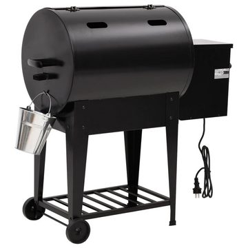 vidaXL Holzkohlegrill Pelletgrill mit Ablage Schwarz 94 cm Eisen