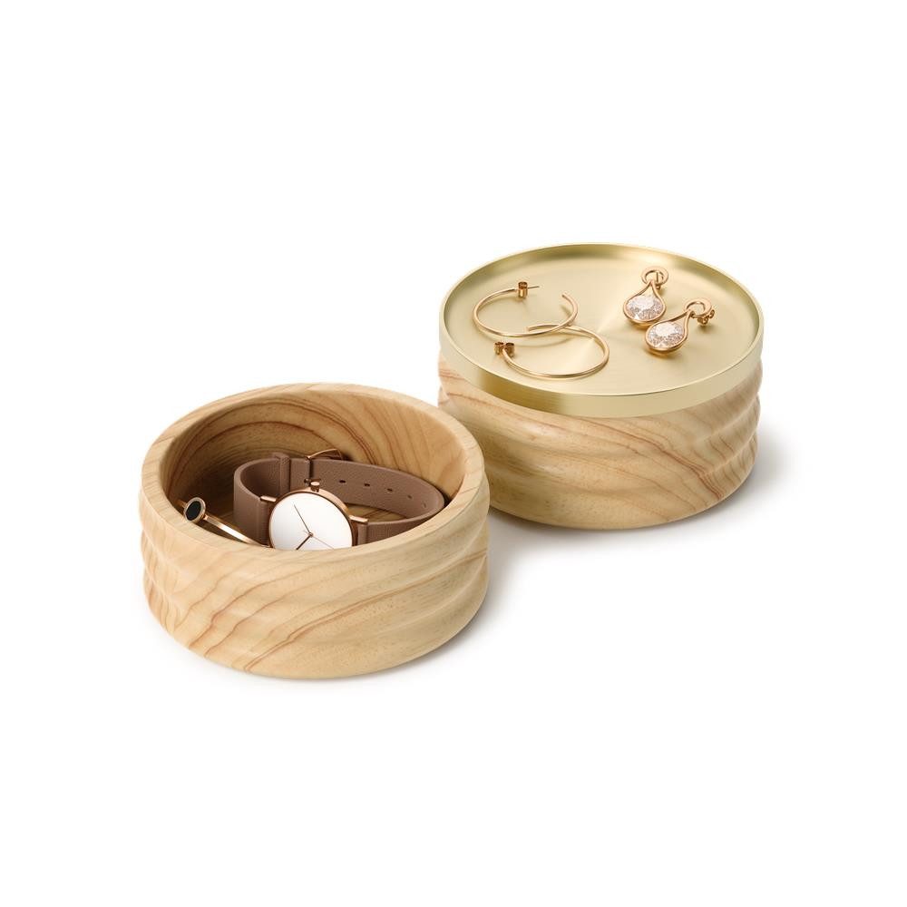 Umbra Aufbewahrungsbox Tesora, aus Holz, 13cm, stapelbare Schmuckdose