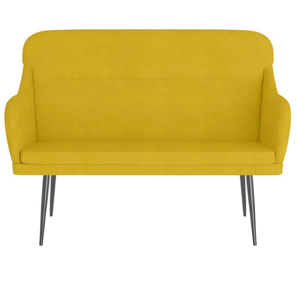 vidaXL Sitzbank Sitzbank Gelb 110x76x80 cm Samt