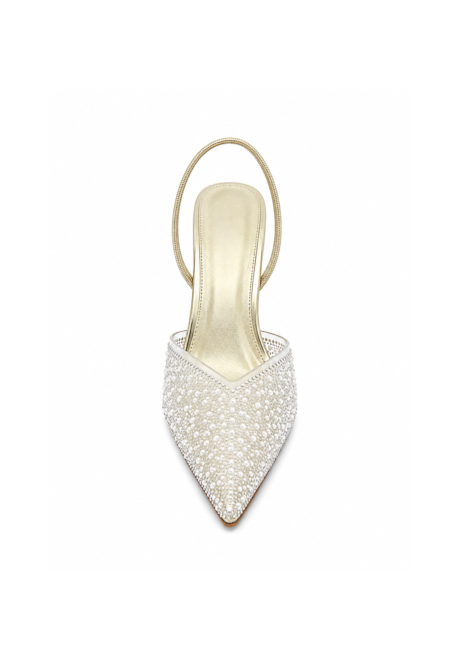 Day Vine Damen Slingpumps mit Strassbesatz, spitzer Form und Absatz High-Heel-Pumps