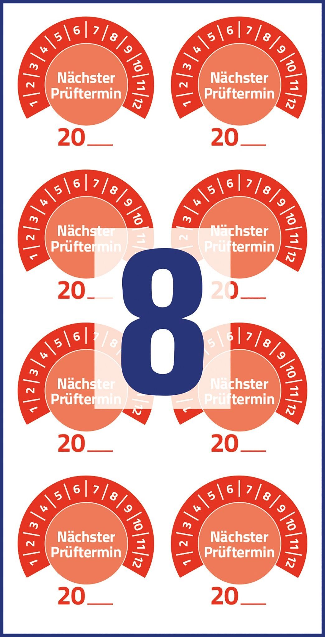 Avery Zweckform Etiketten Prüfplaketten 'Nächster Prüftermin' 20__ Vinyl 30mm 10 Bogen/80 Etiket