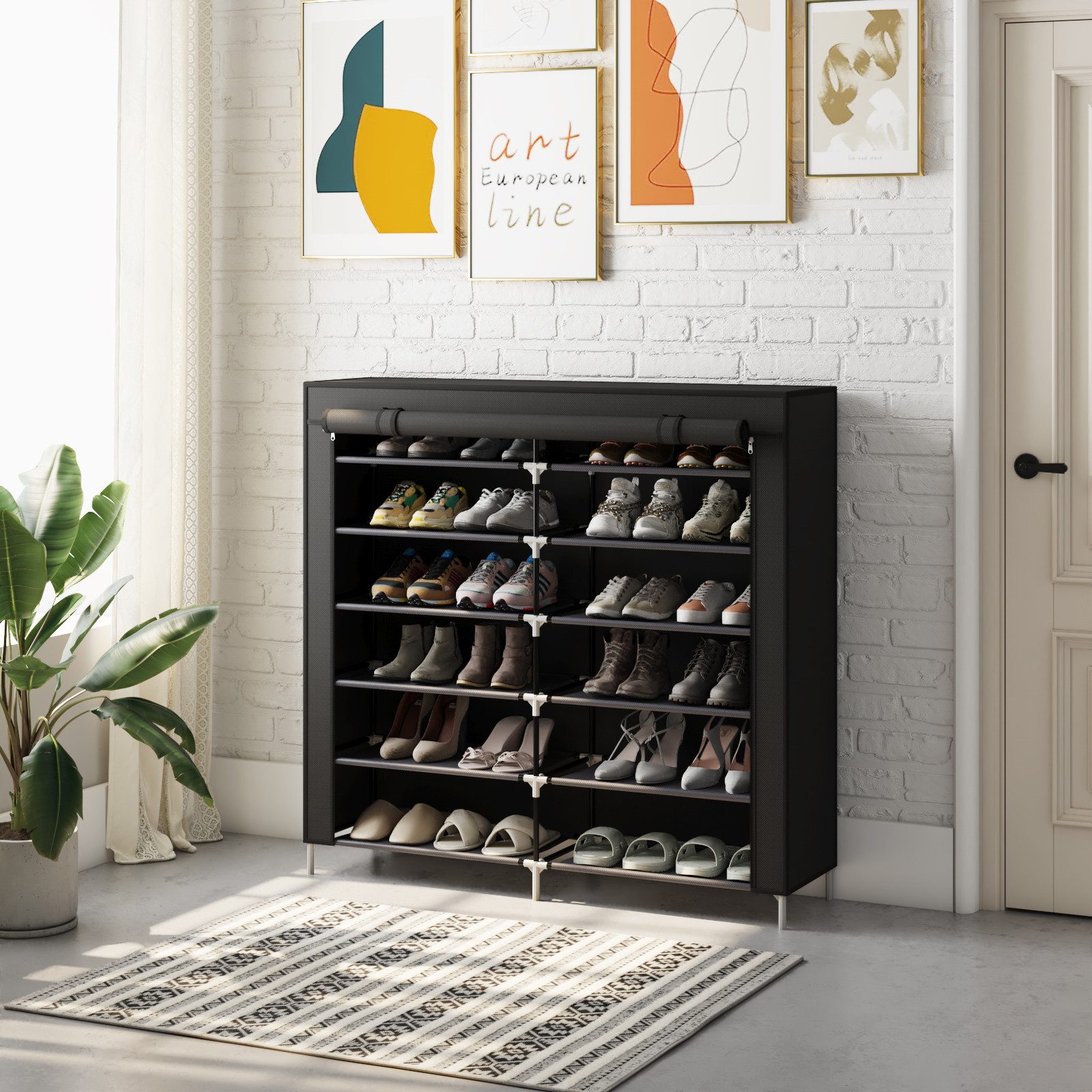 Mondeer Schuhschrank 6 Schicht Schuhregal für ca. 36 Paar Schuhe, 110cm*115 günstig online kaufen