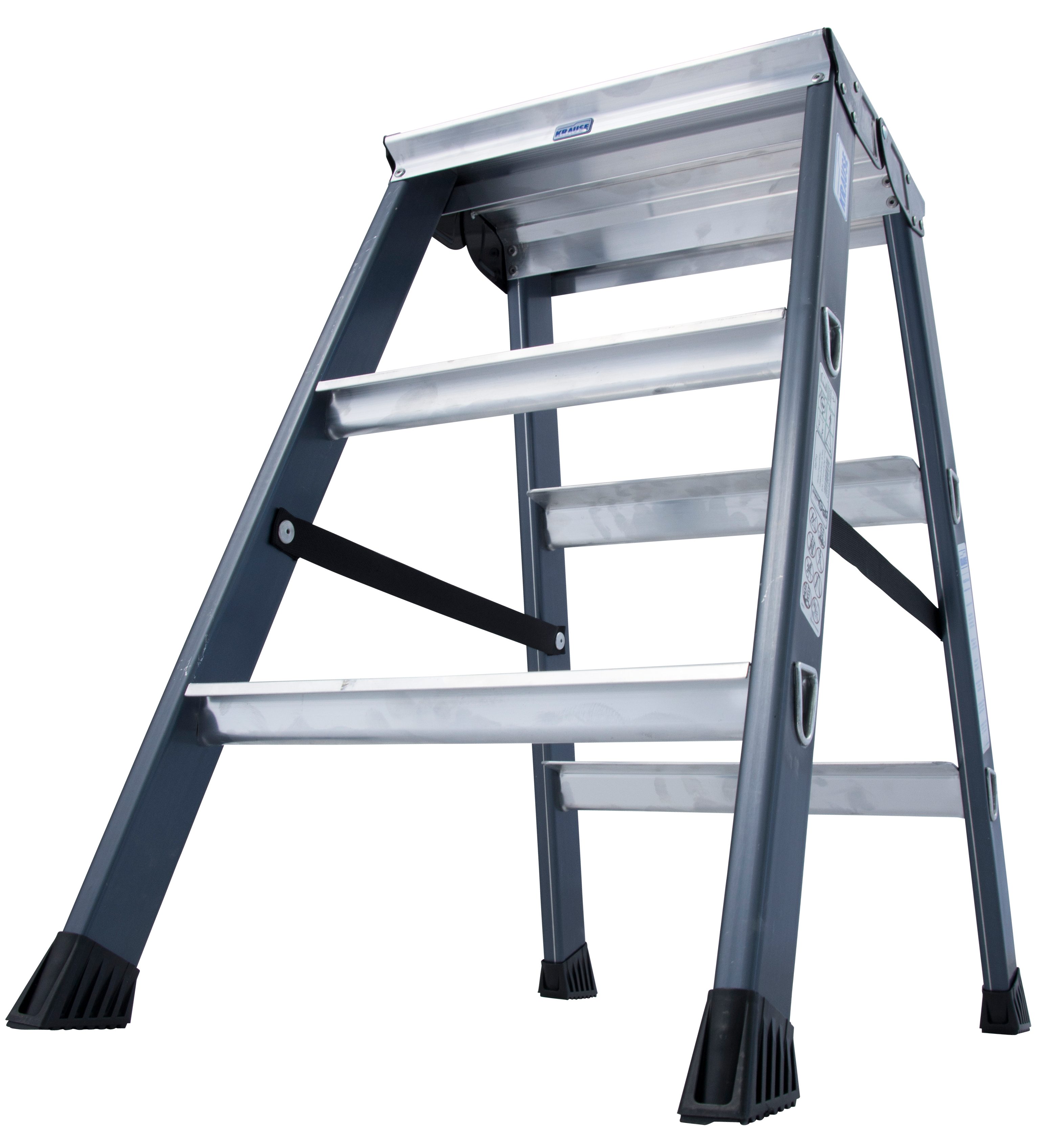 KRAUSE Doppelleiter SePro D, Alu eloxiert, 2x3 Stufen, Arbeitshöe ca. 220 cm