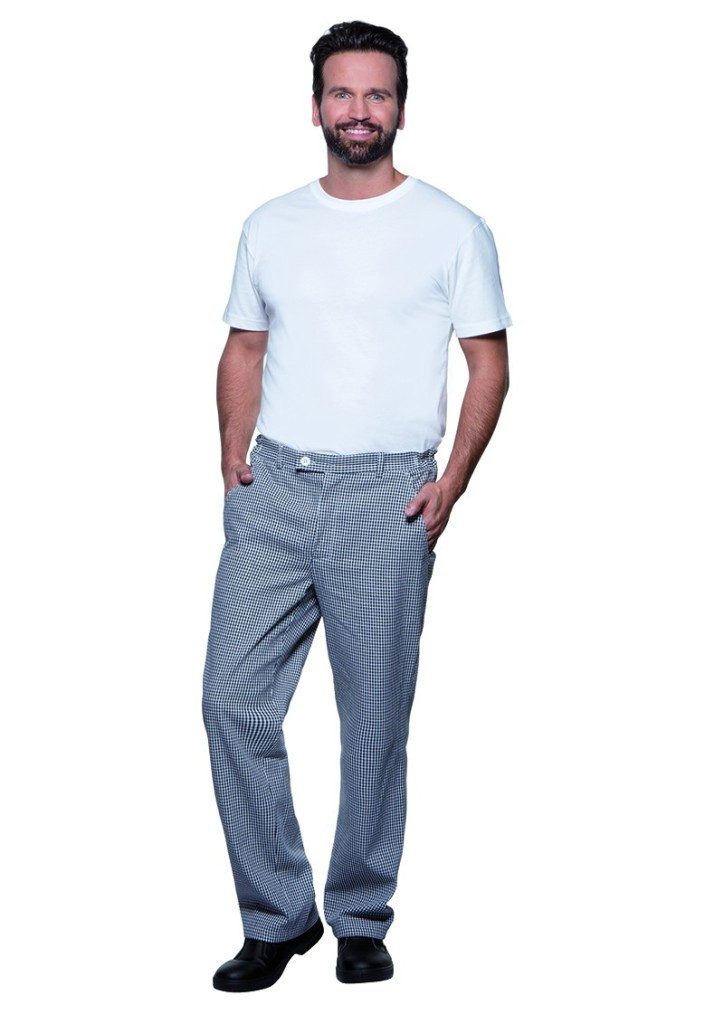 Karlowsky Fashion Arbeitshose KARLOWSKY Herren Pepitahose BASIC Kochhose Baumwolle Schwarz