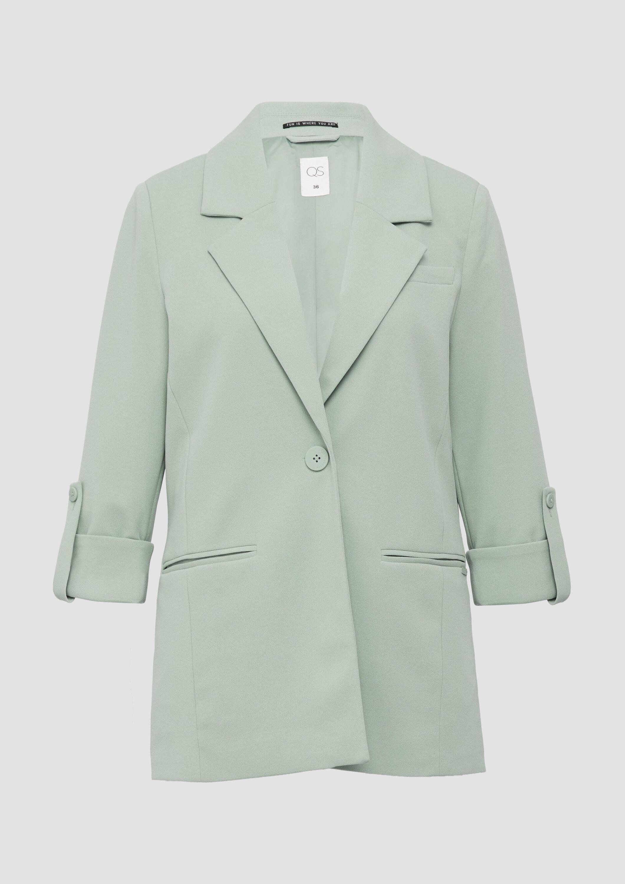 QS Jackenblazer Indoor-Blazer Interlock-Blazer mit Krempelarm
