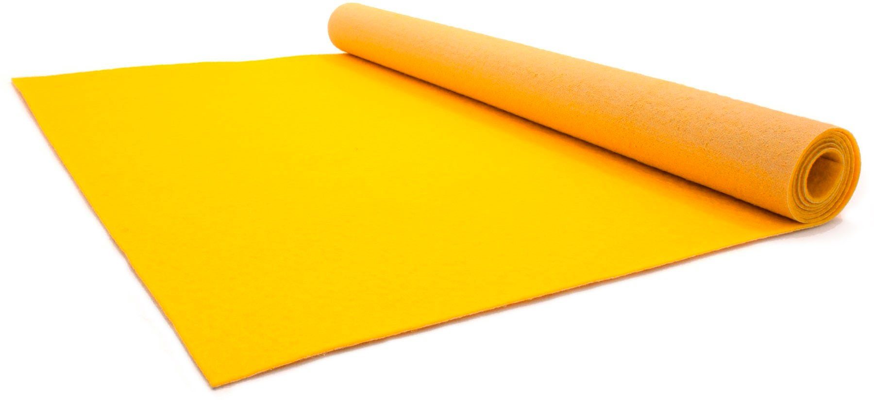 mm, Eventteppich Höhe: 100 Uni-Farben cm, rechteckig, Textil, in Primaflor-Ideen PODIUM, Breite gelb Nadelfilz, 2,6 Läufer robuster