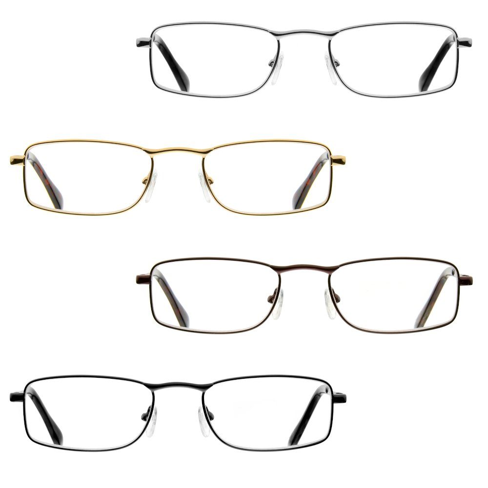 UrbanSky Lesebrille Jim, 4er-Pack - verschiedene Stärken