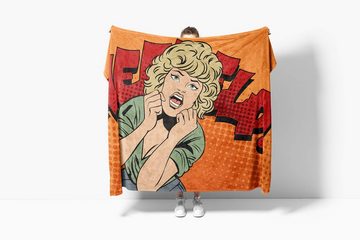 Sinus Art Handtücher Handtuch Strandhandtuch Saunatuch Kuscheldecke mit Fotomotiv Pop Art Comic Frau, Baumwolle-Polyester-Mix (1-St), Handtuch