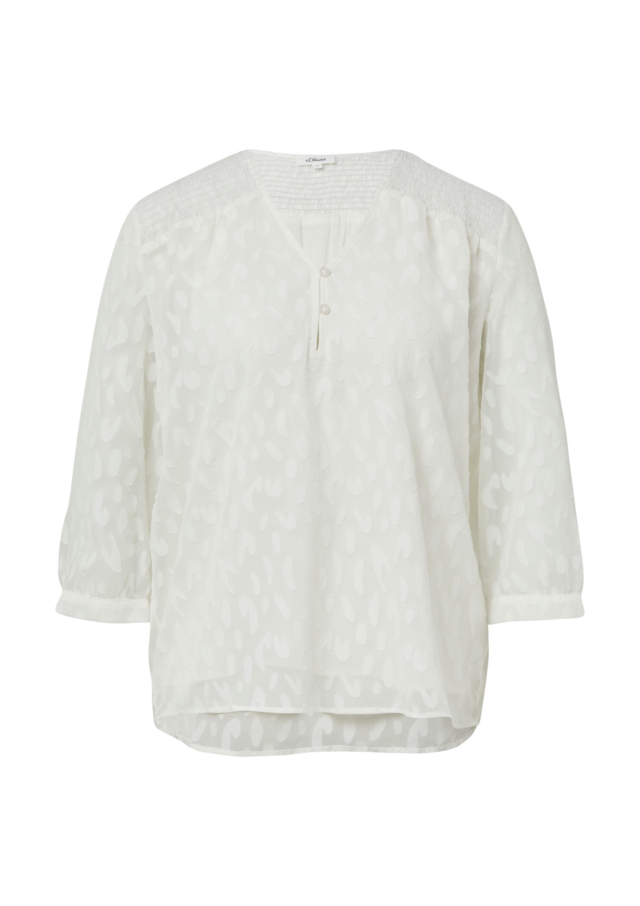 s.Oliver Kurzarmbluse Bluse Bluse aus Struktur-Chiffon im Relaxed Fit günstig online kaufen