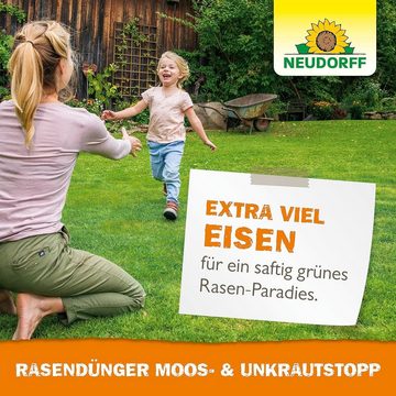 Neudorff Rasendünger RasenDünger Moos- & UnkrautStopp, 18 kg, Verdrängt dauerhaft Unkraut und Moos